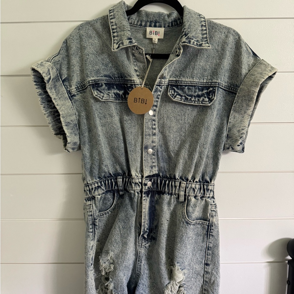 BiBi Light Blue Denim Romper
